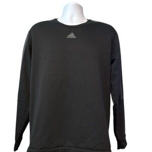 Adidas Men’s Crewneck Sweatshirt Black With Gray Stripes Large